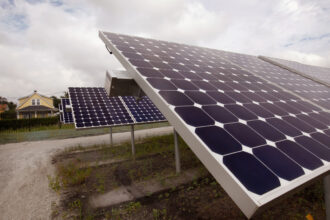 A solar power facility in Chicago. Credit: Scott Olson/Getty Images